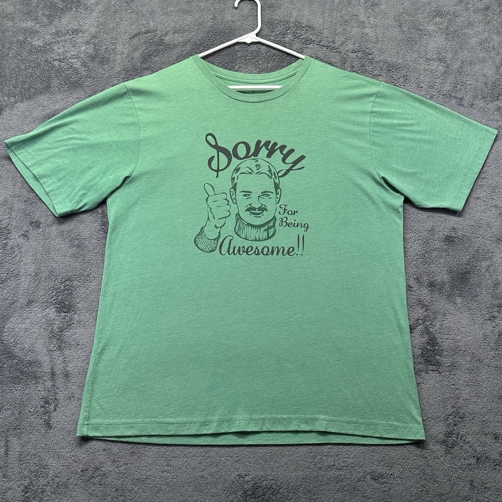 Travis Mathew Mens T-shirt Size XL Green Sorry for Being Awesome Golf Graphic